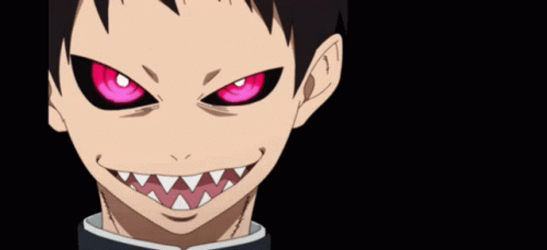 Shinra Kusakabe Sinister Smirk GIF