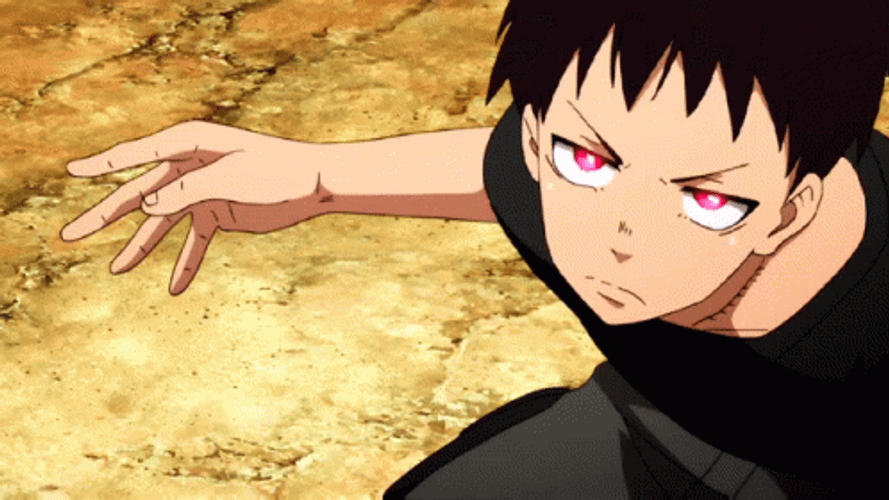 Shinra Kusakabe Unleashing Flame Power GIF
