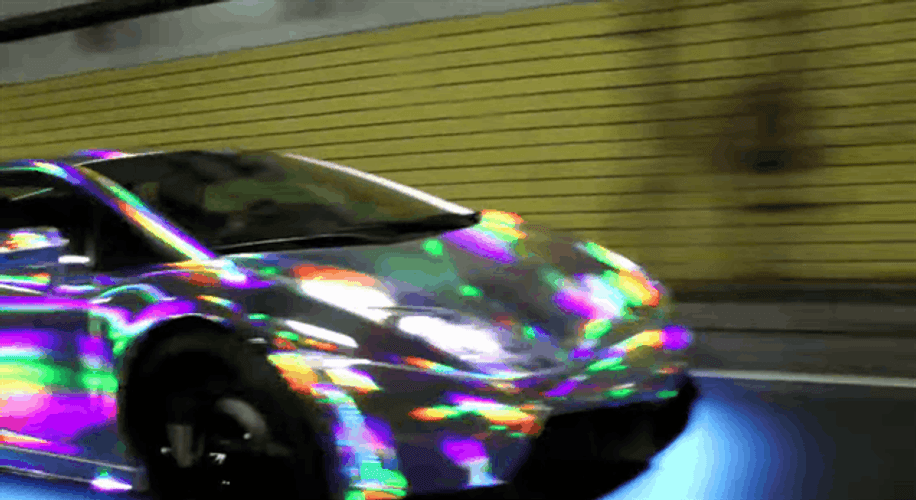 Shiny Rainbow Lamborghini GIF
