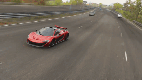 Shiny Red Mclaren P1 Forza Horizon 4 GIF