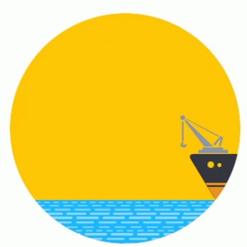 Ship in Ocean With Crane on Side