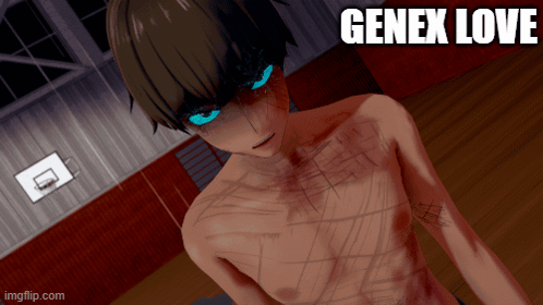 Shirtless Anime Character Blue Eyes Genex Love