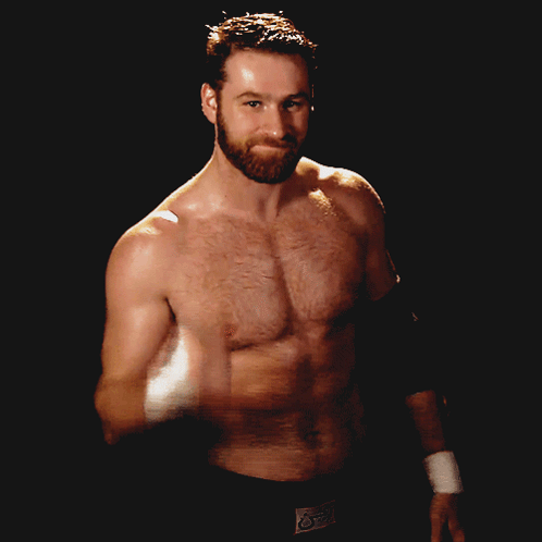 Shirtless Bearded Man With Black Belt Smack Tag