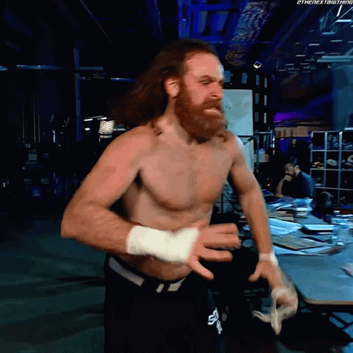 Shirtless Bearded Wrestler Dark Room #TheNextBigThing