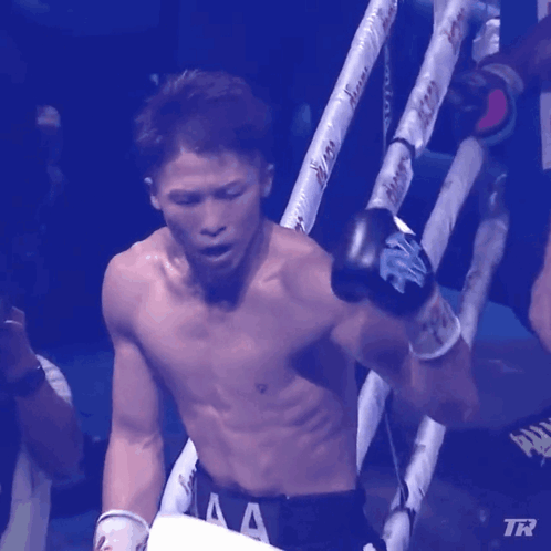 Shirtless Boxer With A Belt GIF