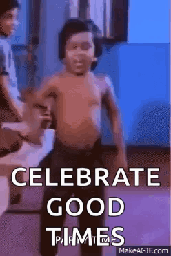 Shirtless Boy Dancing Celebrate Good Times