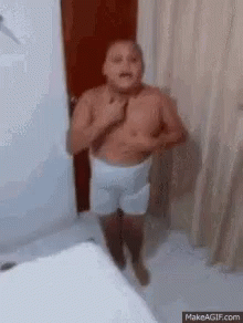 Shirtless Boy in White Underwear