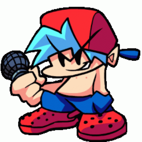 Shirtless Fnf Boyfriend With Smile On His Face GIF