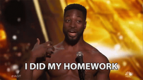Shirtless Man At Mic Saying I Did Homework GIF