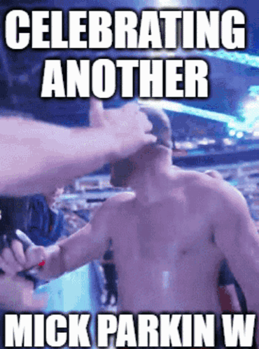 Shirtless Man Celebrating Mick Parkin