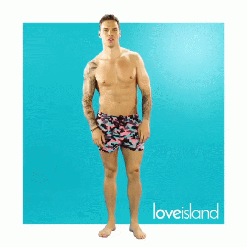 Shirtless Man Dancing In Swim Trunks Love Island GIF