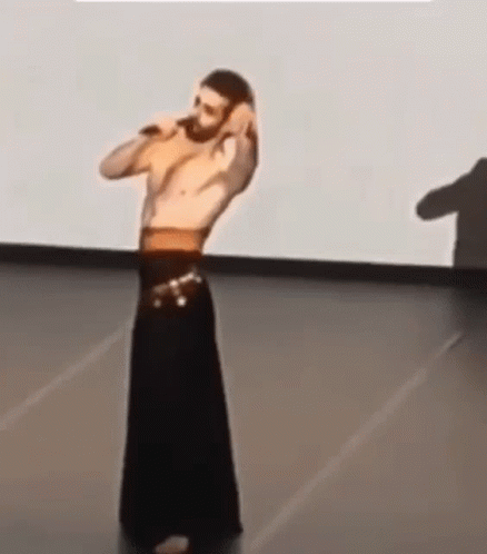 Shirtless Man Dancing On Stage GIF