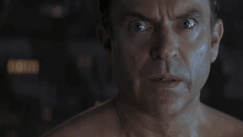 Shirtless Man Eyes Wide Open Mouth Open GIF