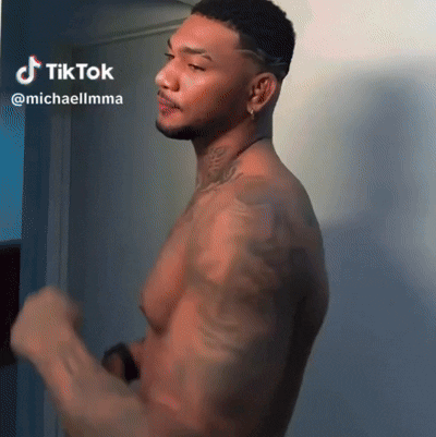 Shirtless Man Flexing Muscles TikTok GIF
