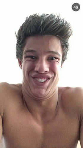 Shirtless Man Funny Face Number 49