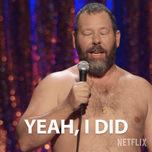 Shirtless Man Holding Microphone Saying Yeah I Did Netflix