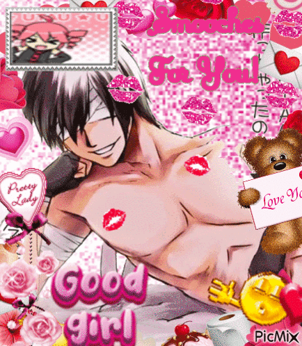 Shirtless Man Holding Teddy Bear Love You Sign
