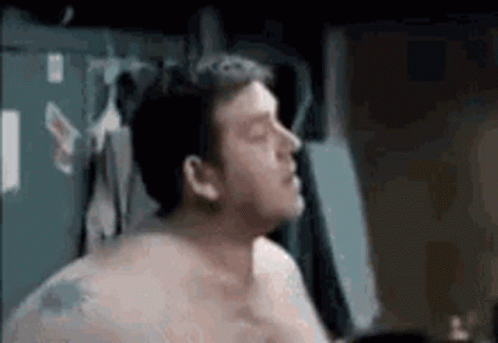 Shirtless Man In Locker Room GIF