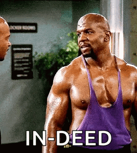 Shirtless Man In Purple Tank Top Talking To Another GIF