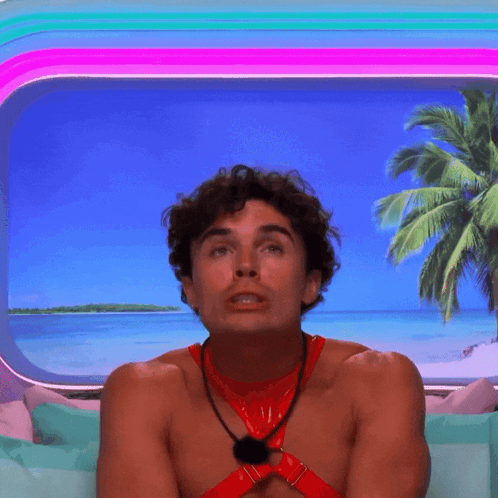 Shirtless Man In Red Harness GIF