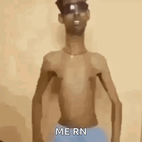 Shirtless Man in Sunglasses and Blue Underwear Says Me RN
