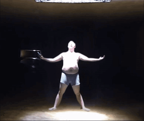 Shirtless Man In Underwear Dark Room GIF