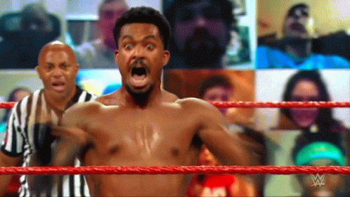 Shirtless Man In Wrestling Ring Mouth Open GIF