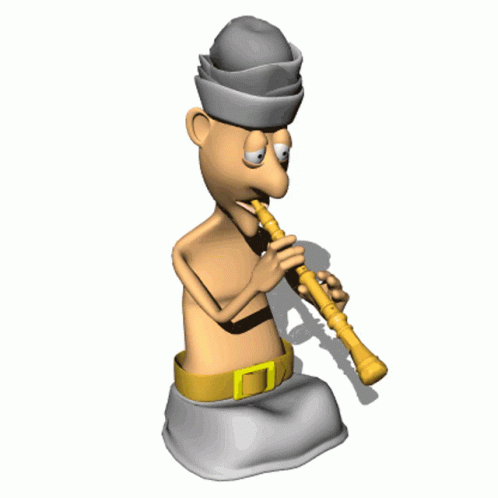 Shirtless Man Playing Flute GIF
