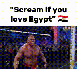 Shirtless Man Running Screaming If You Love Egypt in Boxing Ring