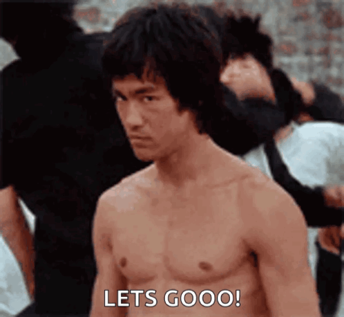 Shirtless Man Saying Lets Goooo GIF