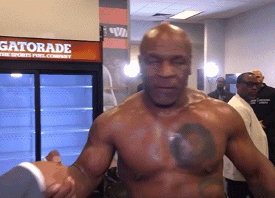 Shirtless Man Shaking Hands GIF
