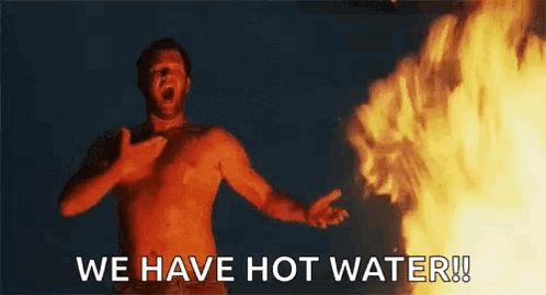 Shirtless Man Shouting At Fire GIF
