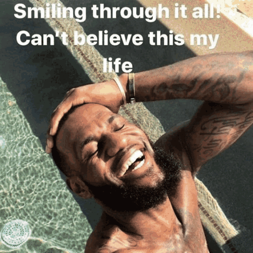 Shirtless Man Smiling Smiling Through It All Cant Believe This My Life