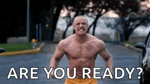 Shirtless Man Standing on Street Are You Ready