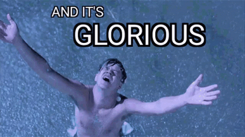 Shirtless Man Swimming with Glorious Words