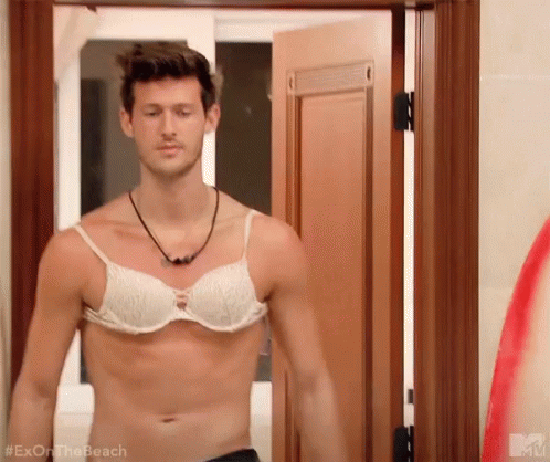 Shirtless Man Wearing Bra