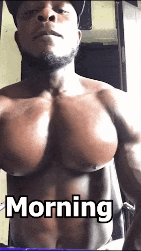 Shirtless Man Wearing Hat With Morning