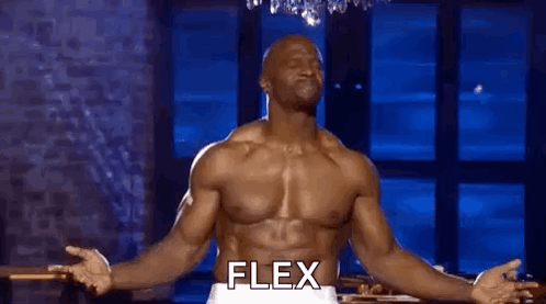 Shirtless Man With Arms Outstretched Flex