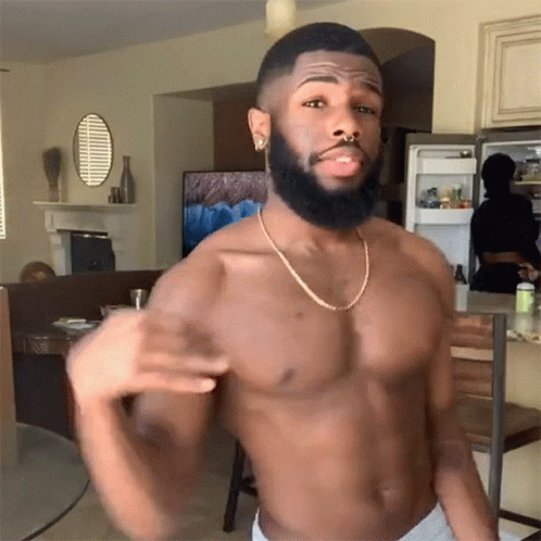 Shirtless Man With Beard Thumbs Up GIF