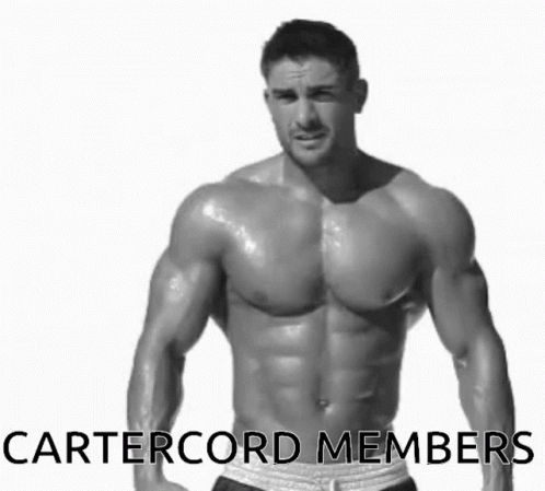 Shirtless Man with Cartercord Members