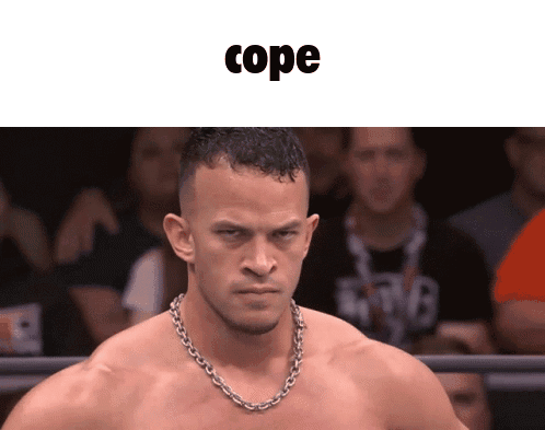 Shirtless Man With Chain And Cope Text GIF
