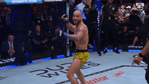 Shirtless Man With Glasses and Tattoo in Boxing Ring Future Champ Predicted By