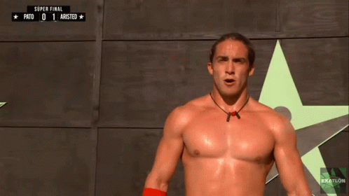 Shirtless Man with Green Star and Super Final Pato