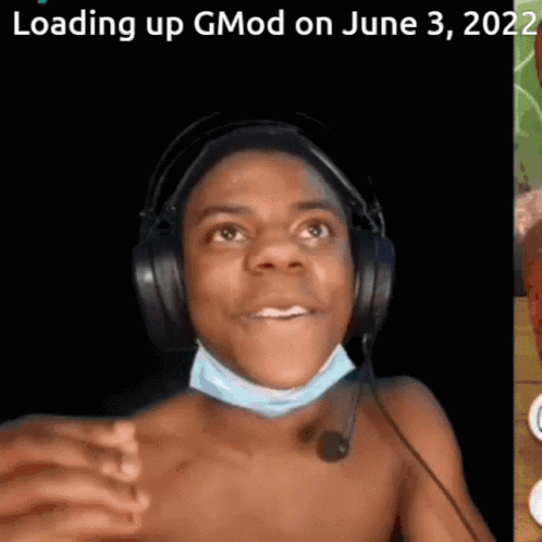 Shirtless Man With Headphones and Mask Loading Gmod