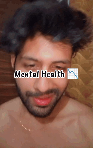 Shirtless Man With Mental Health Face Graphic GIF