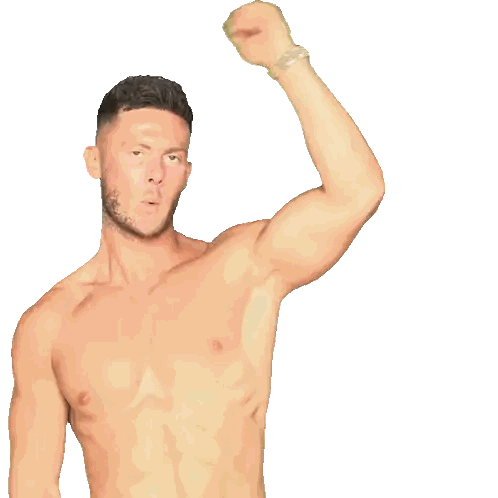 Shirtless Man With Tattoo Fist Pump
