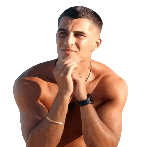 Shirtless Man with Watch and Chin