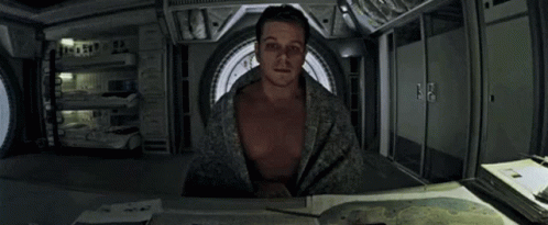 Shirtless Man Wrapped In Towel Surprised GIF