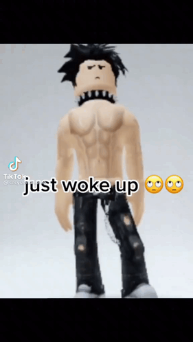 Shirtless Roblox Character With Choker Just Woke Up
