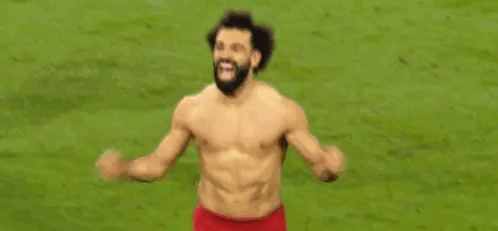 Shirtless Soccer Player Running